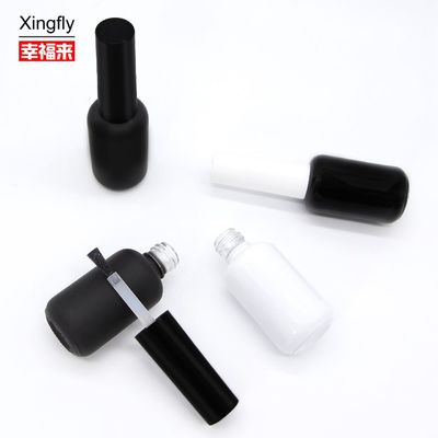 Giá tốt 9ml Quả kính rỗng tròn UV Gel Mái dán móng chai màu đen mờ với nắp bàn chải trực tuyến