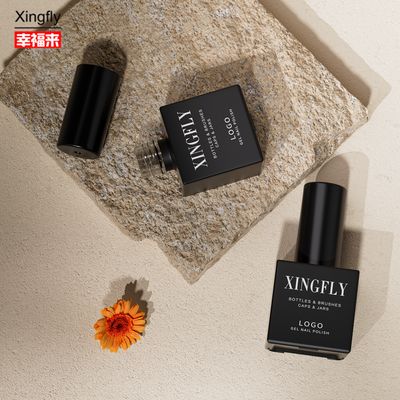 Giá tốt Chai sơn móng tay vuông 23ml màu tùy chỉnh Gel UV Lọ thủy tinh rỗng Thiết kế kính màu trực tuyến