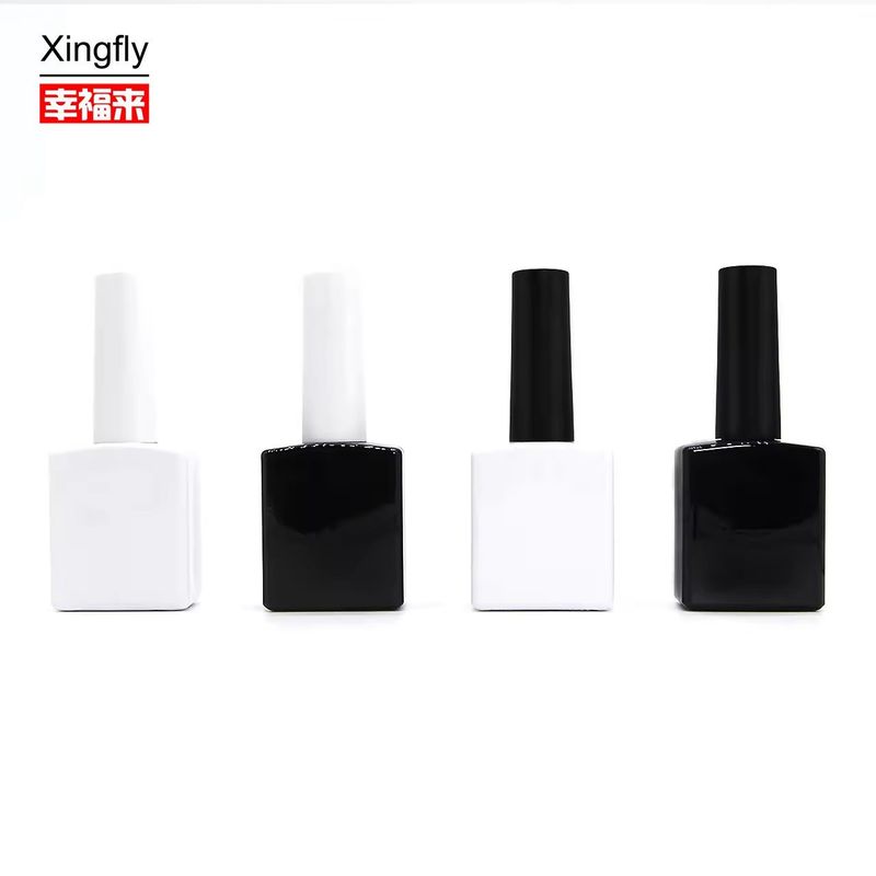 Quảng trường chai sơn móng tay độc đáo 13ml rỗng UV Gel chai sơn móng tay với nắp và bàn chải