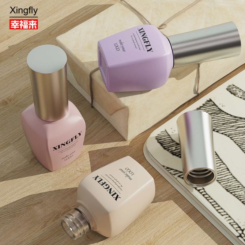 15ml Gel nail polish chai kính thiết kế tùy chỉnh trống cho sơn móng với nắp và bàn chải
