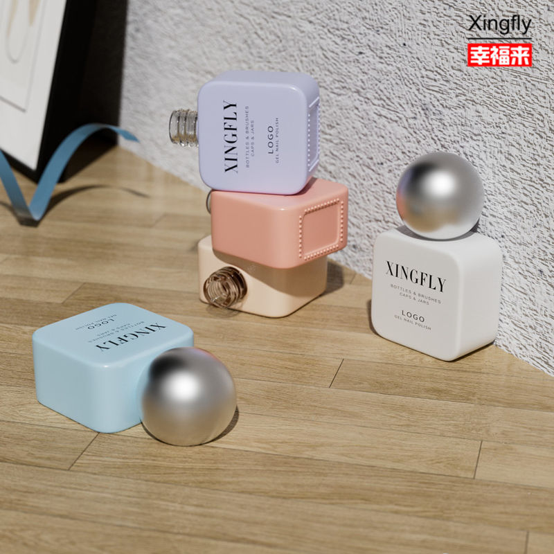 11ml Quảng trường Gel móng chứa Custom Gel móng sơn chai kính trống cho sơn móng